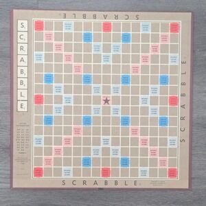 Vintage 1948 Selchow & Righter‎ Scrabble Replacement Board Maroon Back